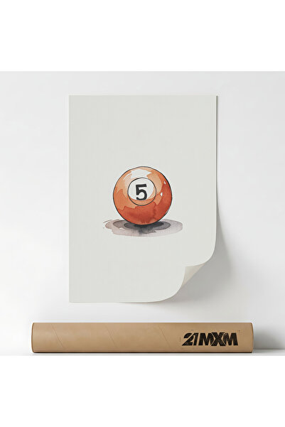 21mxm Poster 'Biliard Nr 5' Pe Panza Mata – Design Minimalist, Fara Rama