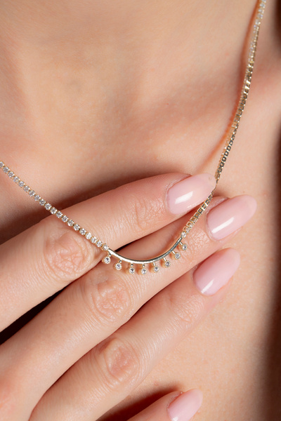 Elika Silver Minimal Çubuk Kolye, Su Yolu Kolye