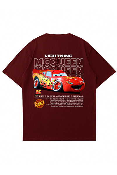Mad&Calf Μπλουζάκι Unisex με στάμπα Lightning Mcqueen, με λαιμόκοψη ποδηλάτου...