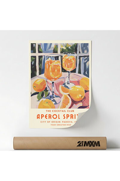 21mxm Poster Decorativ Stil Italian 'Aperitivo 13', Material Textil, Fara Rama