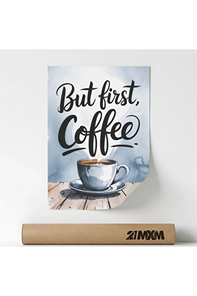21mxm Poster decorativ 'Fist Coffee', 30x40cm, material textil mat, fără ramă