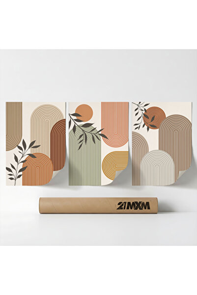 21mxm Set 3 Postere Decorative Boho 'Sun-Moon-Celestial 8', Material Textil, ...