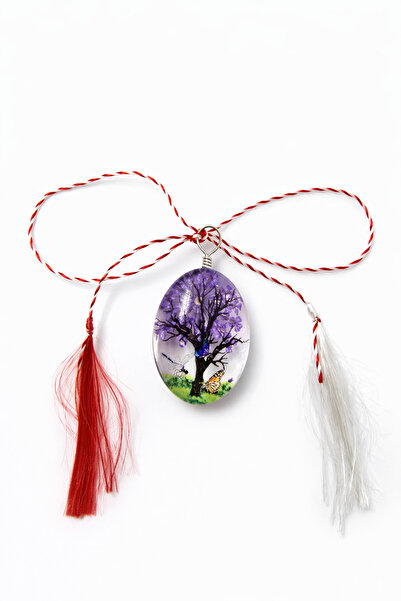 RoveZone Premium pendant-type martisor, handmade, with heart-shaped flower