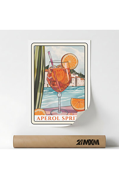 21mxm Poster Decorativ Stil Italian 'Aperitivo 8', Material Textil, A4 (21 x ...