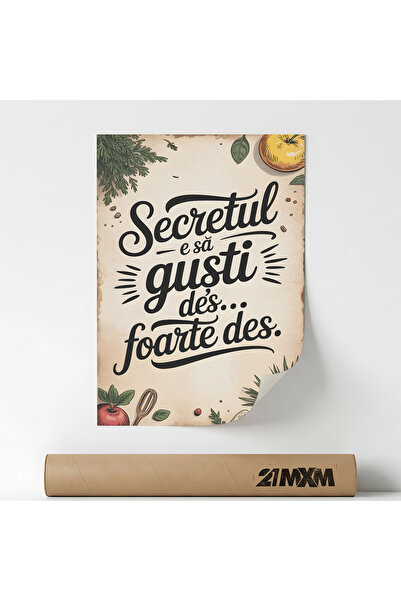 21mxm Poster cu mesaj comic pentru bucatarie, Secretul Este Sa Gusti, A4 (21 ...