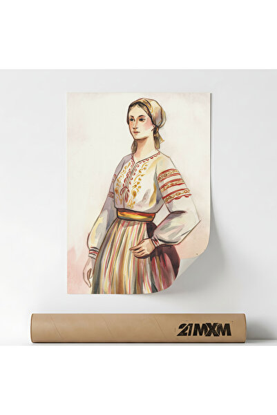 21mxm Poster 'Folcor Romanesc 28' Pe Panza Mata – Design Minimalist, 30 x 40 ...