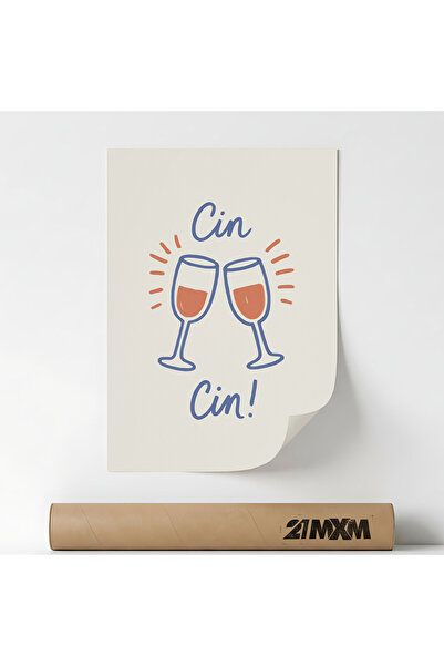 21mxm Διακοσμητική αφίσα, Cin Cin, μοντέρνο σχέδιο, 29,7x42εκ., χωρίς πλαίσιο