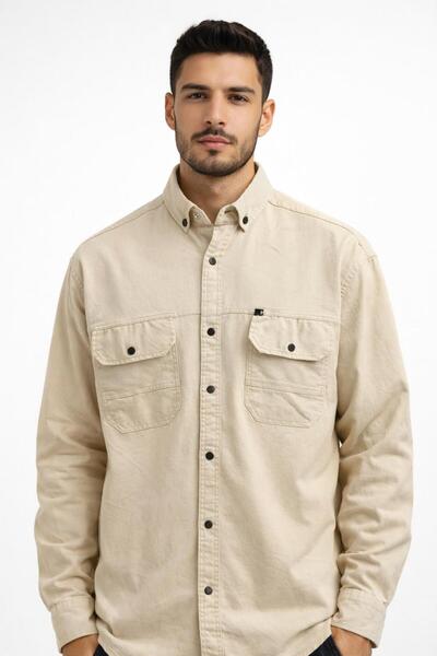 CLASSİCS MEN Fc Zero Long Sleeve Slim Fit Men's Denim Shirt - 7538