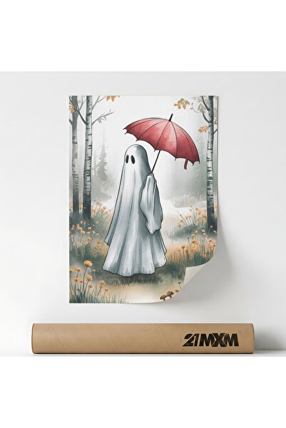 21mxm Poster decorativ, ilustratie fantasy, Red Umbrella Ghost, A3 (29.7 x 42...