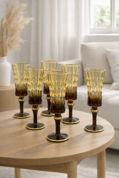 YzHome Set of 6 Colored Coffee Cups with Glass Legs 180ml