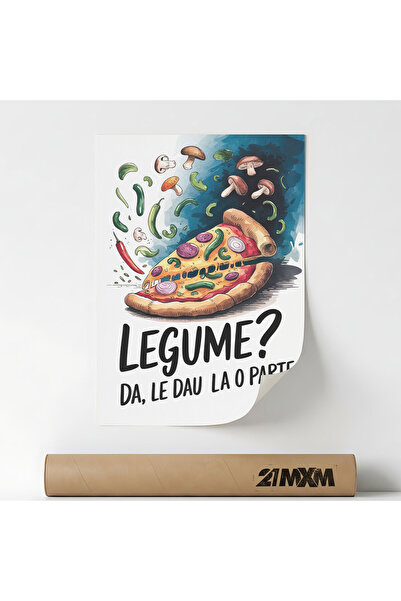 21mxm Poster cu mesaj comic pentru bucatarie, Legume - Da, A3 (29.7 x 42 cm),...