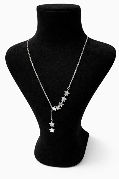 LuneraDesign Women's Necklace with Steel Star Figure and Zircon Stone Detail ...