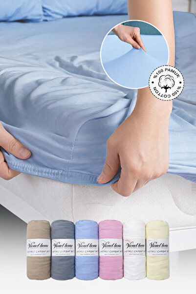 Vionel Home %100 Pamuk Penye Premium Lastikli Çarşaf | Tek Kişilik | Çift Kiş...