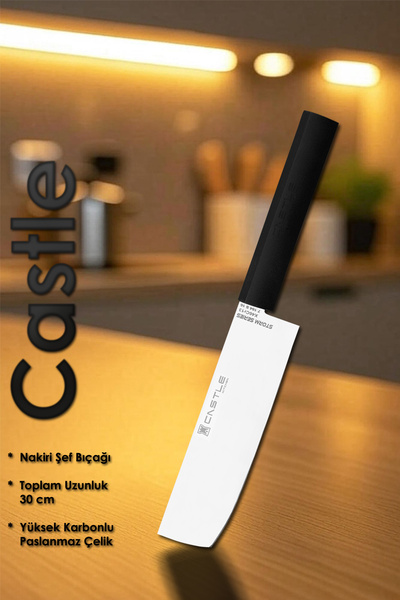 Castle Asia Serisi Nakiri Uzak Doğu Mutfak Şef Bıçağı Et Ekmek Sebze Salata Ş...