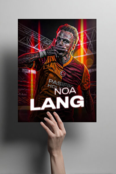 Metalino Noa LANG Tasarım Metal Poster – Sarı Kırmızı Dekoratif Taraftar Duva...