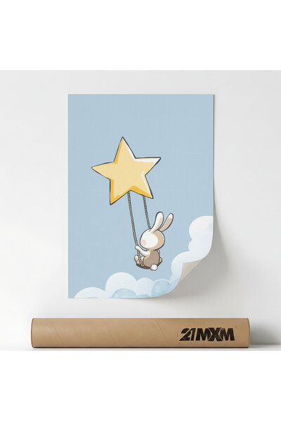 21mxm Poster Decorativ '03 Bunny Star', Material Textil, A3 (29.7 x 42 cm), F...