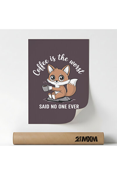 21mxm Poster Deco '79 Fox - Coffee No One Ever', Material Textil, A4 (21 x 29...