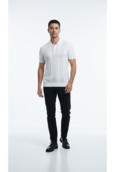 Kadir Büyükkaya Düğm.Polo Yaka K.Kol T-Shirt Out-KAB6015S Beyaz