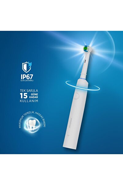 Polosmart PSC83 Şarjlı 5 Modlu IP67 Suya Dayanıklı Diş Fırçası Beyaz