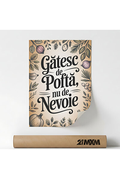 21mxm Αφίσα με κωμικό μήνυμα για την κουζίνα, Μαγειρέψτε με όρεξη, A4 (21 x 2...