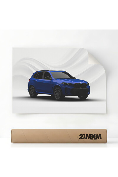 21mxm Poster Auto Premium - 1840 2024 X5 Albastru - Față – Design Minimalist,...