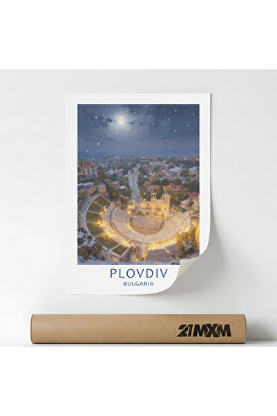 21mxm Poster 'Oras-Plovdiv' Pe Panza Mata – Design Minimalist, A3 (29.7 x 42 ...