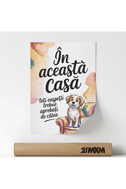 21mxm Αφίσα με αστείο μήνυμα, θέμα σκύλου, Must Be Dog Approved, A4 (21 x 29,...