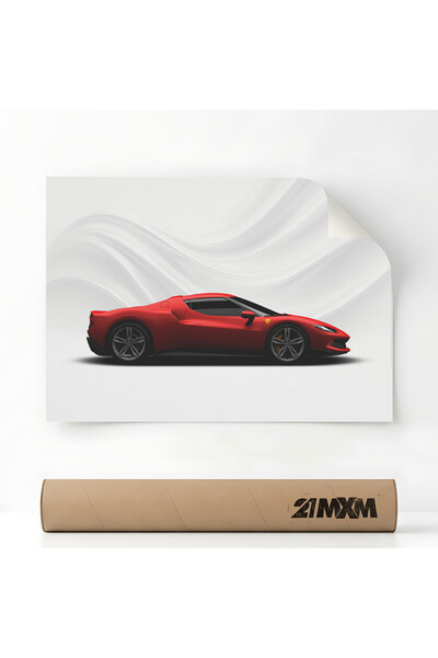 21mxm Poster Auto Premium - 1374 2021 296 GTB - Red – Design Minimalist, 30 x...