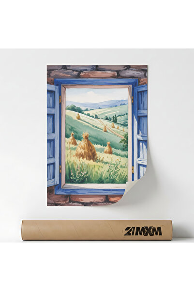 21mxm Poster 'View Of Haystacks 2' Pe Panza Mata – Design Minimalist, 30 x 40...