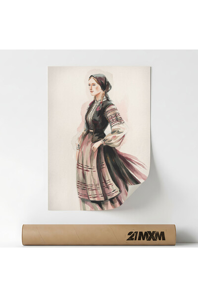 21mxm Poster 'Folcor Romanesc 27' Pe Panza Mata – Design Minimalist, 30 x 40 ...