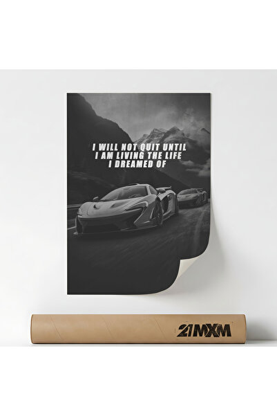 21mxm Poster 'I Will Not Quit' Pe Panza Mata – Design Minimalist, 30 x 40 cm,...