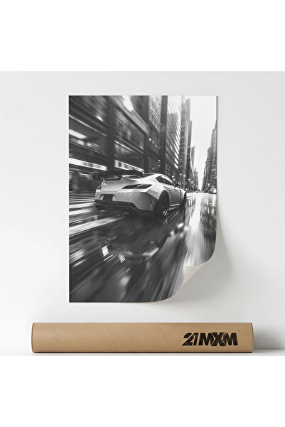 21mxm Αφίσα 'Auto 06' σε ματ καμβά – Μινιμαλιστικό σχέδιο, A3 (29,7 x 42 cm),...