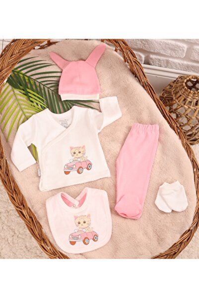 Tombyco Cute Cat 5-Piece Hospital Discharge Set 100% Cotton