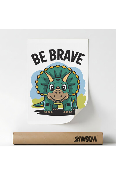 21mxm Poster Decorativ '16 Be Brave', Material Textil, A3 (29.7 x 42 cm), Far...