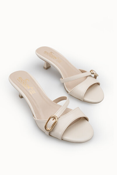 Riccon نعال نسائية بكعب رفيع 00122607 بيج ريفي