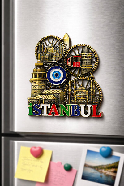 grandora İstanbul Kız Kulesi İstiklal Caddesi Temalı Buzdolabı Magneti Metal ...