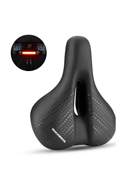 ROCKBROS 38218916001 MTB bicycle saddle + lamp - black