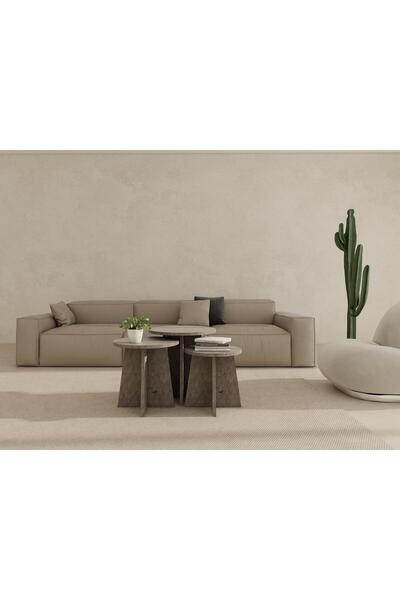 Masif Market Mantar Üçlü Zigon Sehpa Hanoi Renk