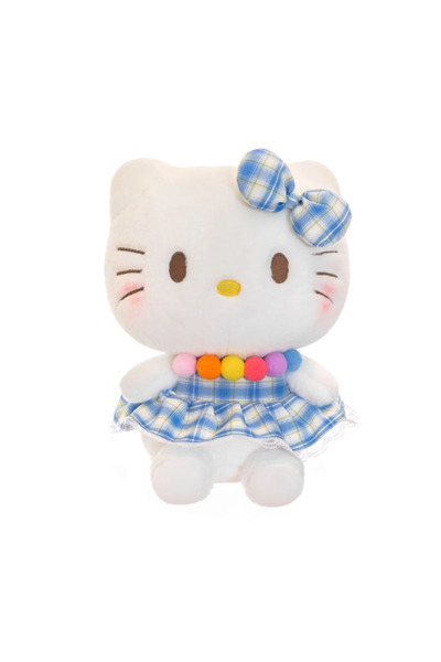 SANRIO دمية هيلو كيتي وبري - فستان وردي/أزرق مع فيونكة وقلادة من الخرز - لعبة...