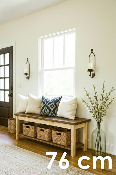 vornom Ladin Ahşap Hol ve Antre Bench - Ahşap Kapı Önü Bank