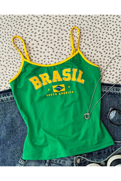 Machetta Women's New Vintage Brazilian Printed 100% Cotton Strappy Crop Top