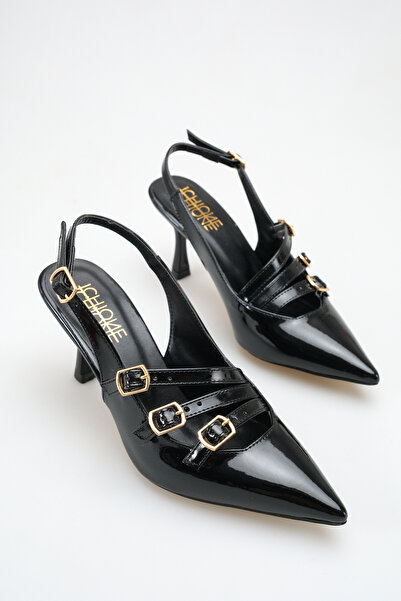 ich1one Pantofi de damă Livorno din piele lăcuită cu toc – Toc de 5 cm, elega...