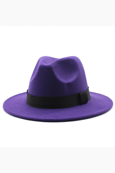 Giraffe Retro ljubičasti panama fedora šešir