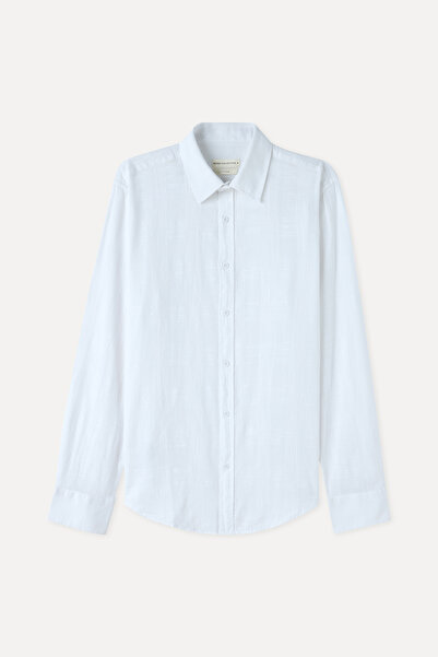 Mudo قميص منقوش بأكمام طويلة مناسب بشكل منتظم