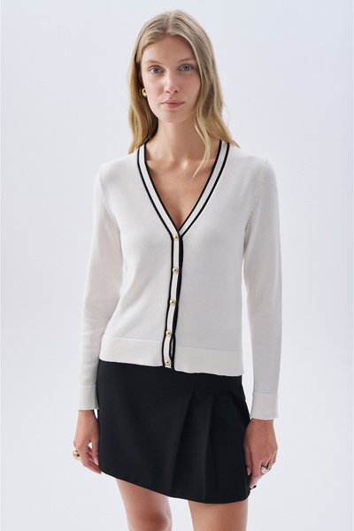 Mudo V-Neck Fitted Knitwear Cardigan