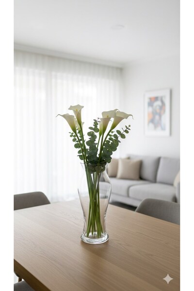 GFSMORE Transparent Glass Vase Long 25.5 cm
