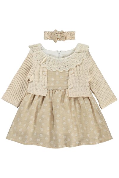 Kumru Rochie de lux din material textil cu bolero și bandană pentru 6-18 luni...