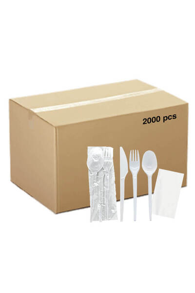 saada White Plastic Cutlery Set
