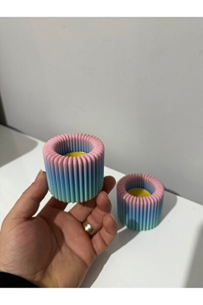 Mumluk Ozel Tasarim Gokkusagi Renk Carbon Fiber Malzeme Dekoratif Obje