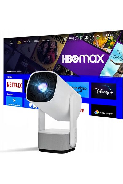 AI LIFE HY400 Mini Smart Projector 5000 Lumens 4K Support 150" Screen 230° Ro...